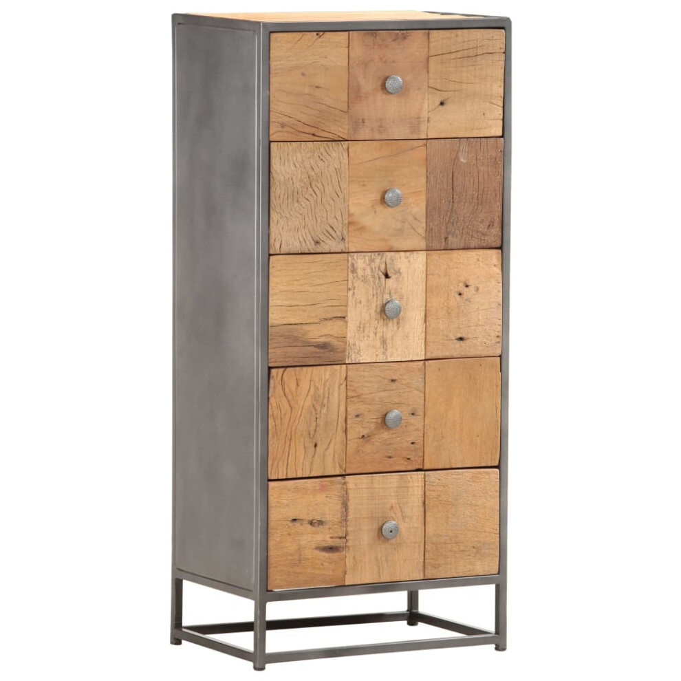 Vidaxl Drawer Cabinet 45X30x100cm Solid Reclaimed Wood Home Storage Lowboard