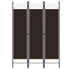 vidaXL 3-Panel Room Divider Brown 120x180 cm Wall Partition Screen Separator