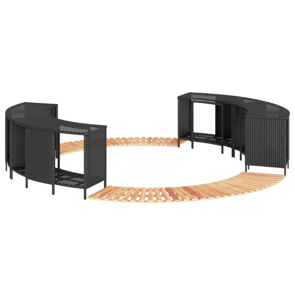 New Vidaxl Hot Tub Surround Spa Surround Poly Rattan And Solid Wood Acacia Black