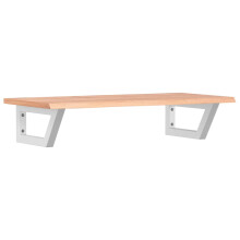 vidaXL Basin Shelf Wall Mounted Bathroom Countertop Steel and Solid Wood Oak