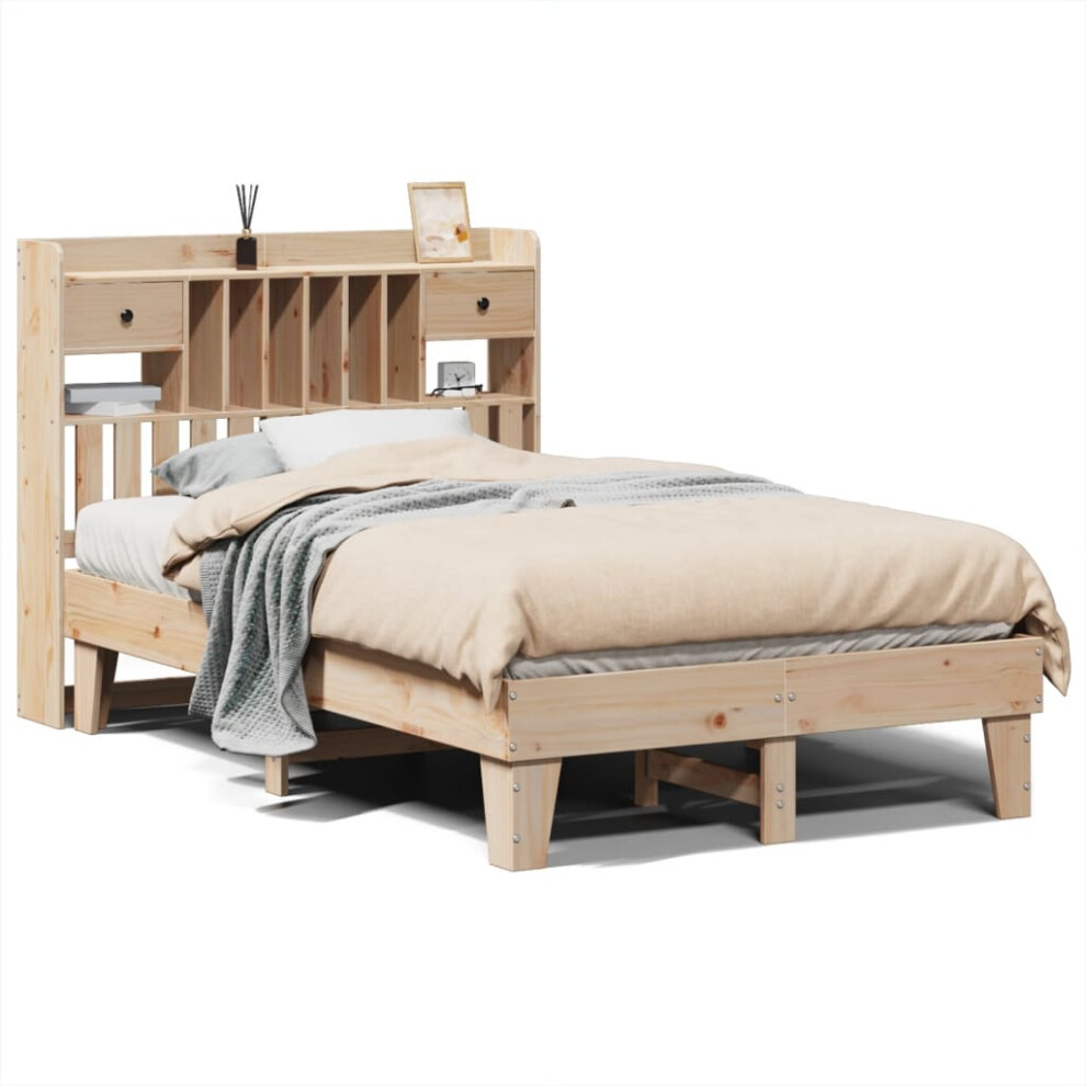 vidaXL Bed Frame without Mattress 120x190 cm Small Double Solid Wood Pine