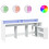 VidaXL vidaXL Desk with LED Lights Writing Table Working Table White Engineered Wood 2