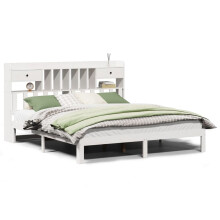 vidaXL Bookcase Bed without Mattress Bed Base White 180x200cm Solid Wood Pine