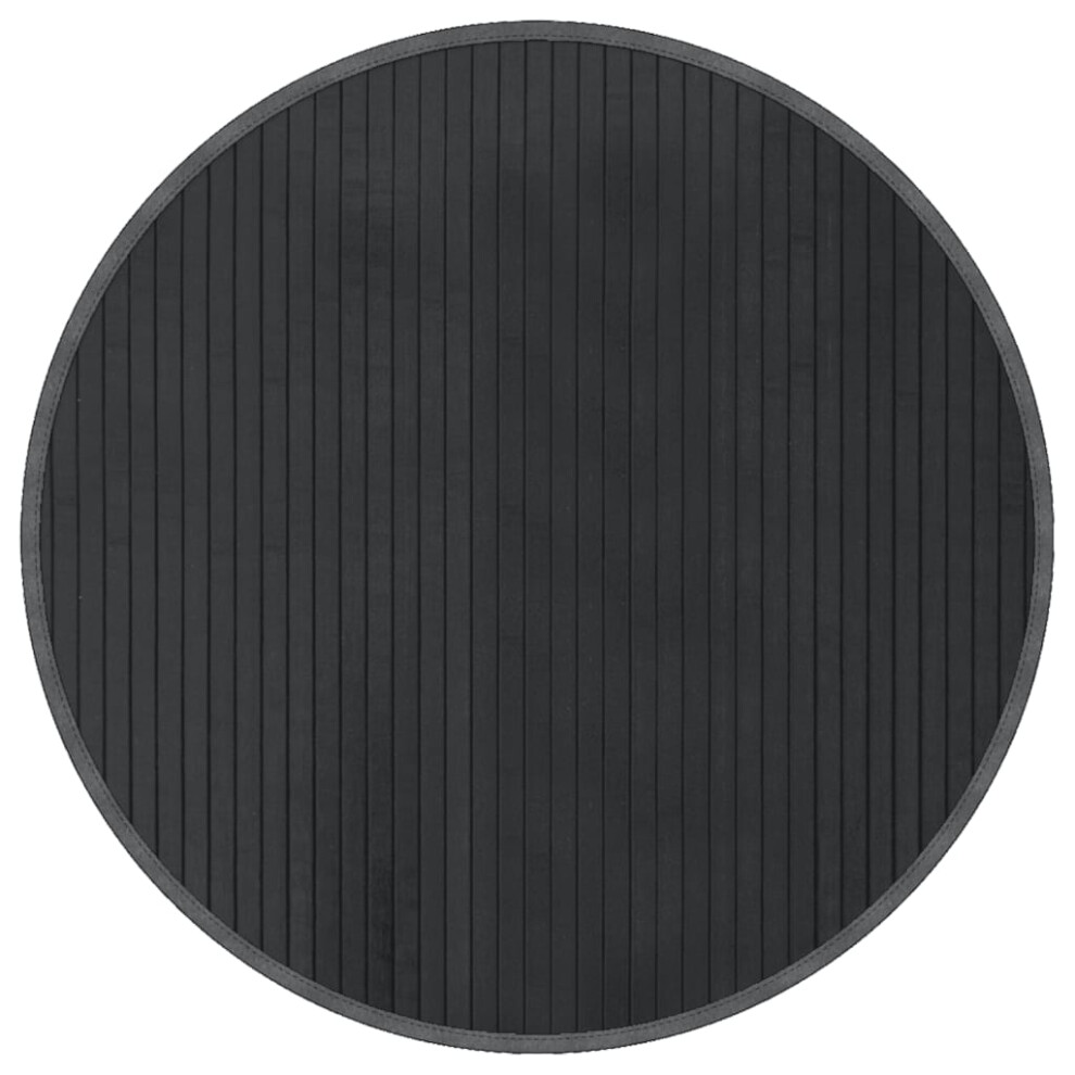 vidaXL Rug Floor Mat Area Rug Kitchen Hallway Carpet Runner Round Grey Bamboo