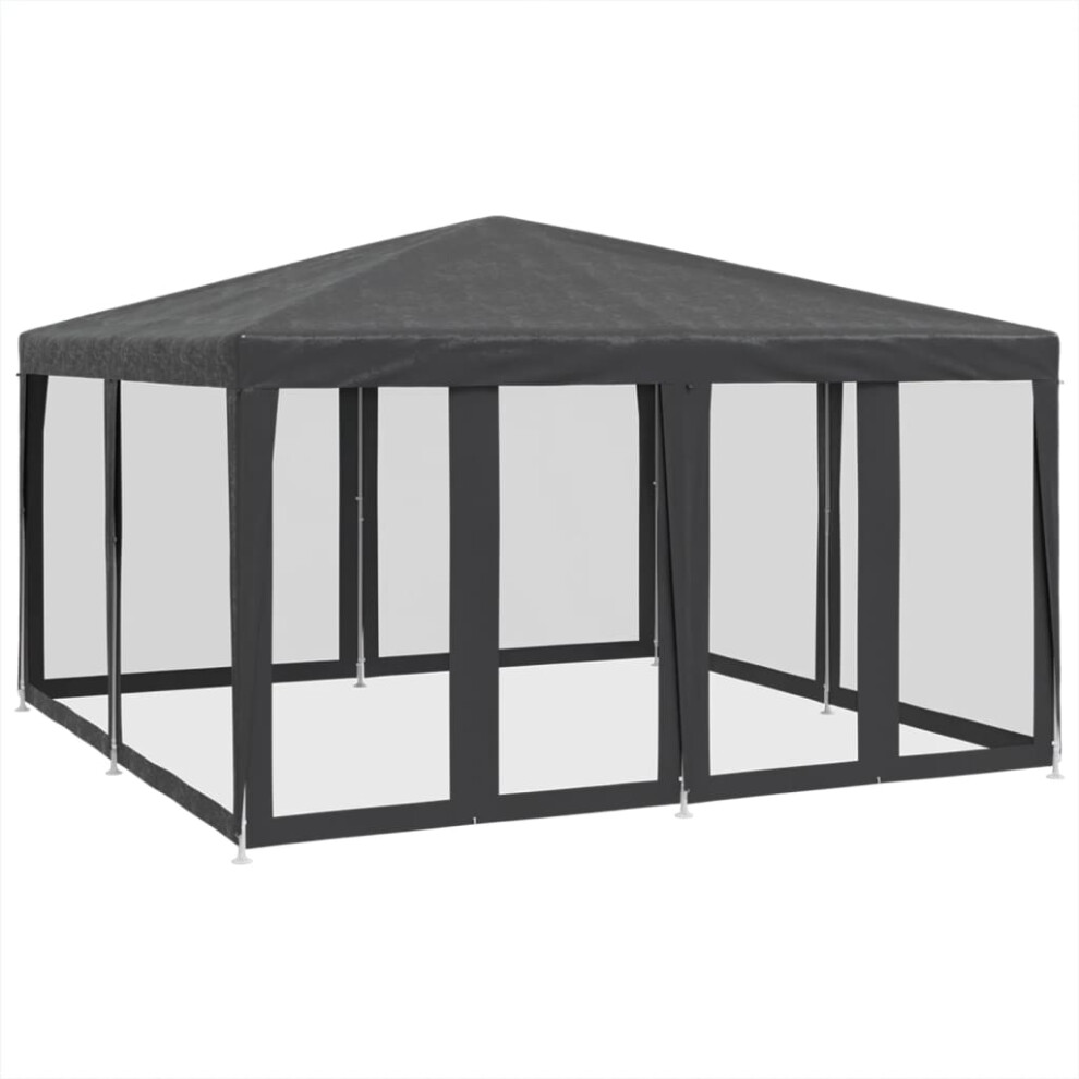 vidaXL Party Tent with 8 Mesh Sidewalls Party Gazebo Canopy Anthracite HDPE