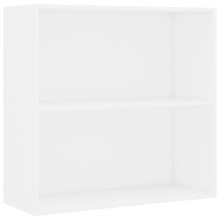vidaXL 2-Tier Book Cabinet Bookcase Shelf Bookshelf White Engineered Wood