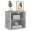 VidaXL vidaXL Bedside Cabinet with LED Lights Wall-mounted Nightstand Concrete Grey 5