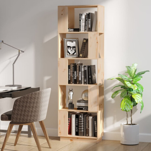 VidaXL vidaXL Solid Wood Pine Book Cabinet/Room Divider Storage Rack Book Stand Shelf 2
