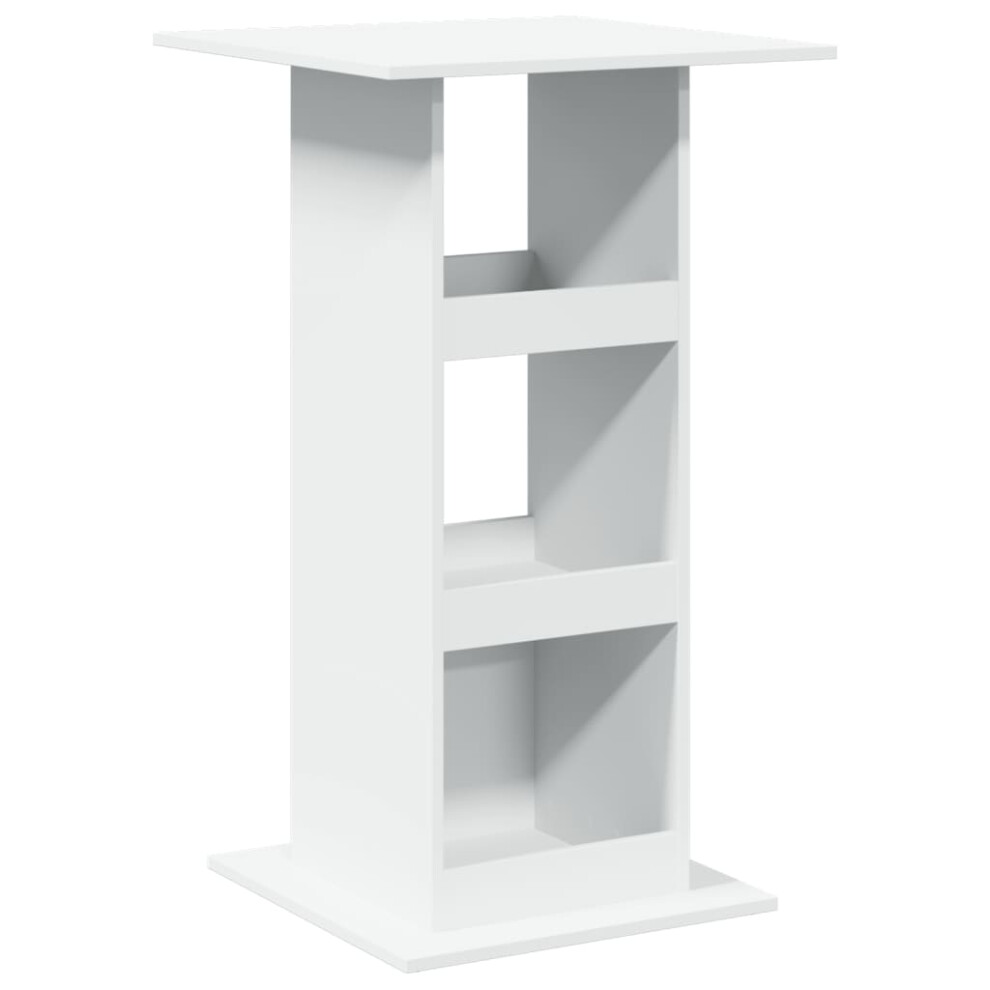 Vidaxl Bar Table With Storage Counter Table Bistro Table White Engineered Wood