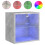 VidaXL vidaXL Bedside Cabinet with LED Lights Wall-mounted Nightstand Concrete Grey 1
