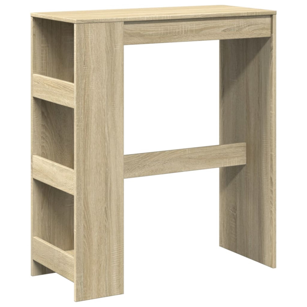 Vidaxl Bar Table With Racks Pub Table Bistro Table Sonoma Oak Engineered Wood