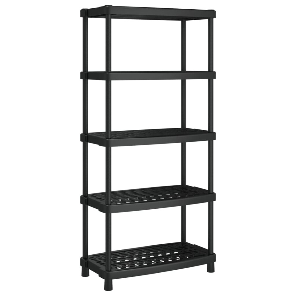 Vidaxl Storage Shelf 5-Tier Shelving Unit Storage Rack Organiser Black Pp 8721102434693