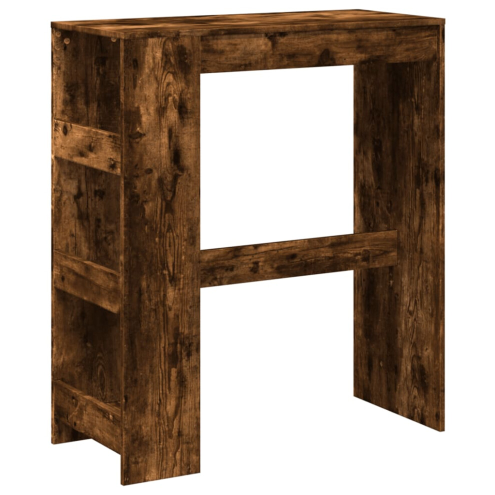 Vidaxl Bar Table With Racks Pub Table Bistro Table Smoked Oak Engineered Wood