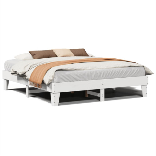 VidaXL vidaXL Bed Frame without Mattress Bed Base White 200x200 cm Solid Wood Pine