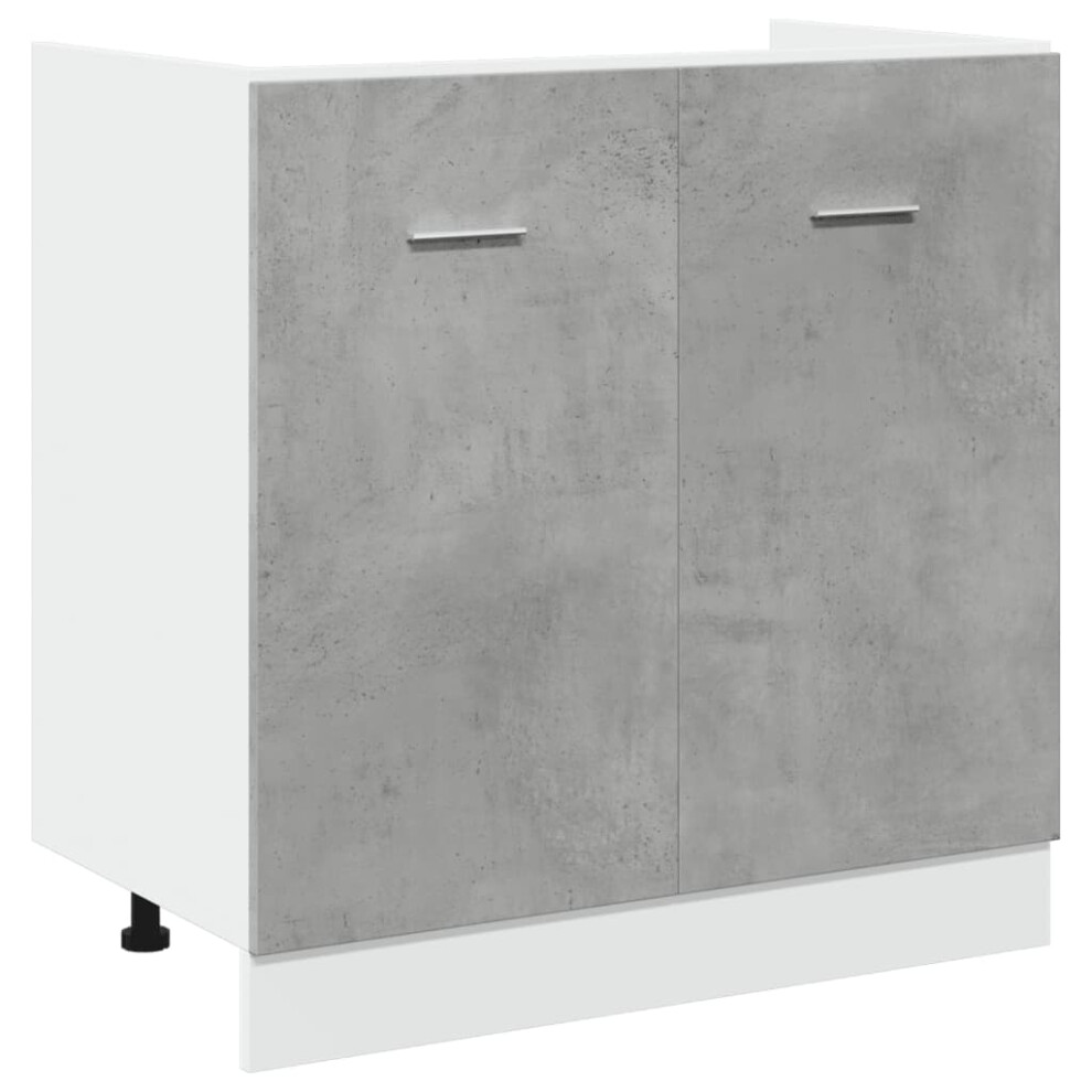 vidaXL Sink Bottom Cabinet Kitchen Cabinet Unit Concrete Grey Engineered Wood