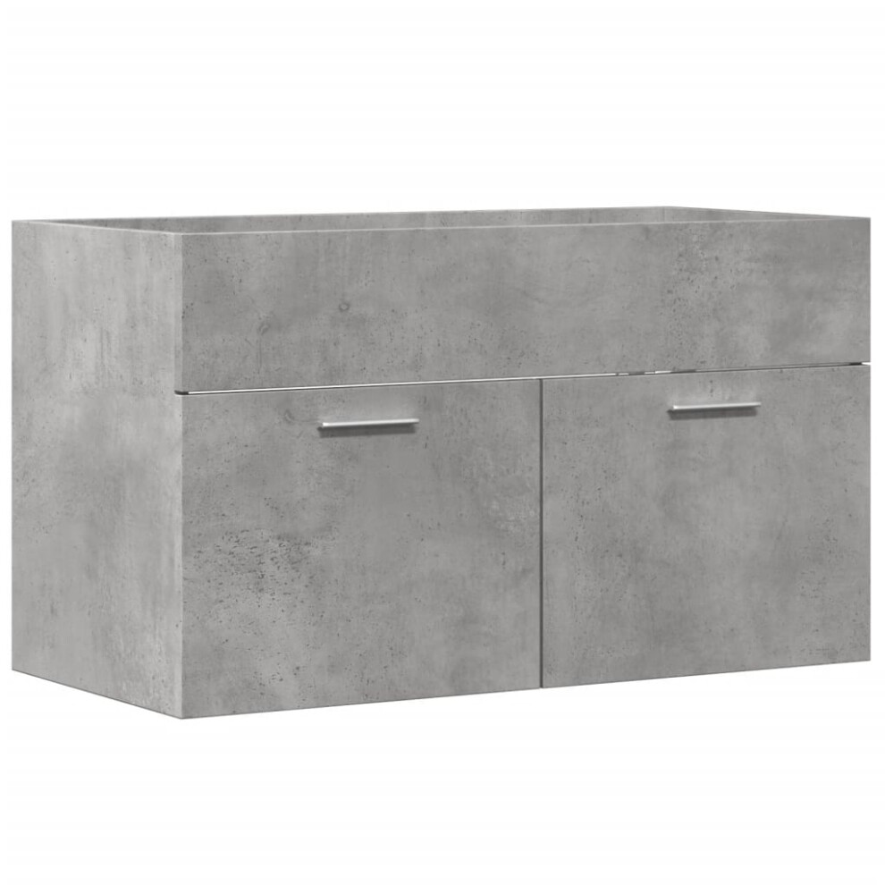 Vidaxl Bathroom Sink Cabinet Storage Cupboard Concrete Engineered Wood Grey