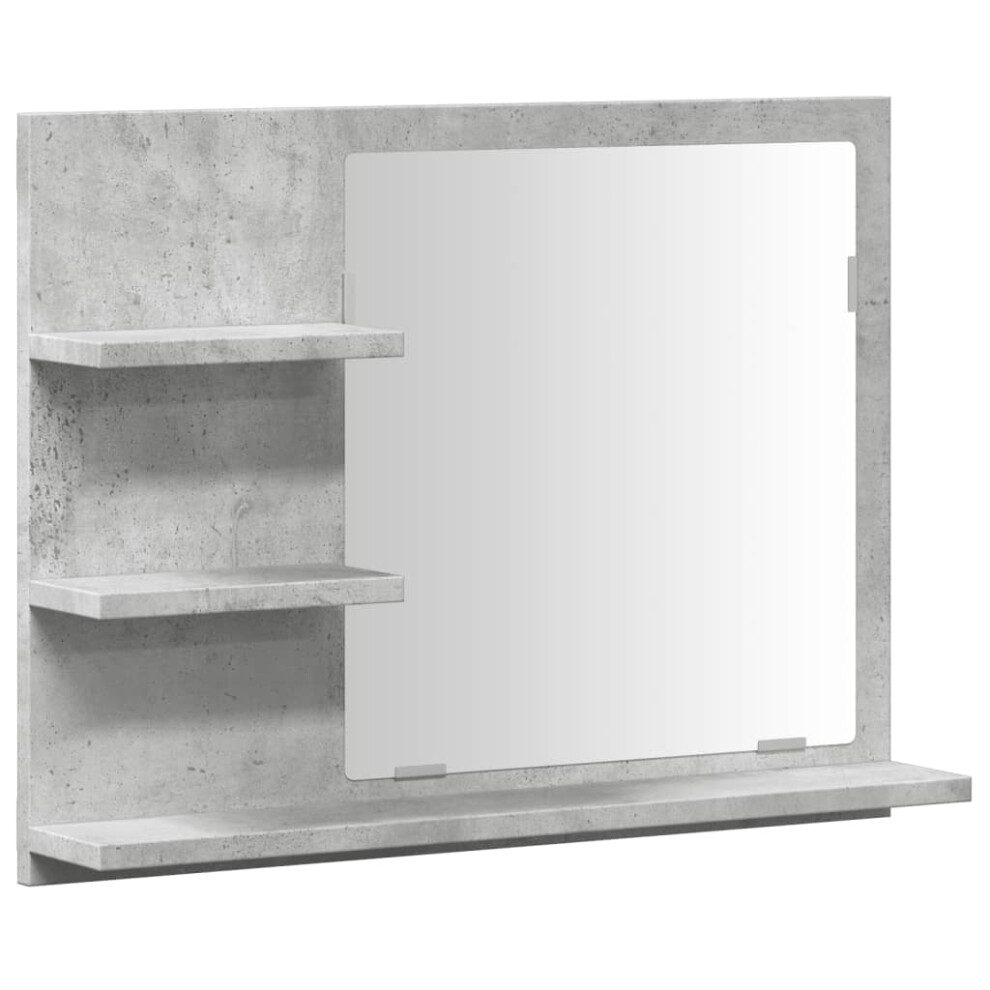 vidaXL Bathroom Mirror Cabinet Wall Mounted Cabinet Cupboard Concrete Grey