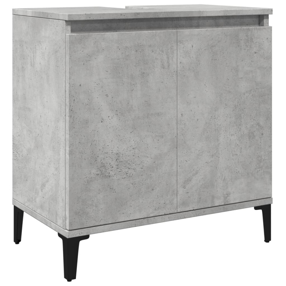 vidaXL Sink Cabinet Vanity Unit Storage Cupboard Concrete Grey Engineered Wood