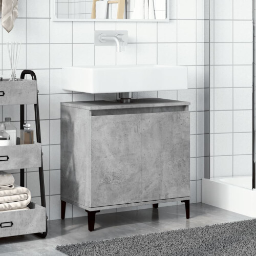 VidaXL vidaXL Sink Cabinet Vanity Unit Storage Cupboard Concrete Grey Engineered Wood 2