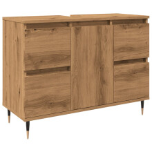 vidaXL Bathroom Cabinet Sink Cupboard Vanity Unit Artisan Oak Engineered Wood