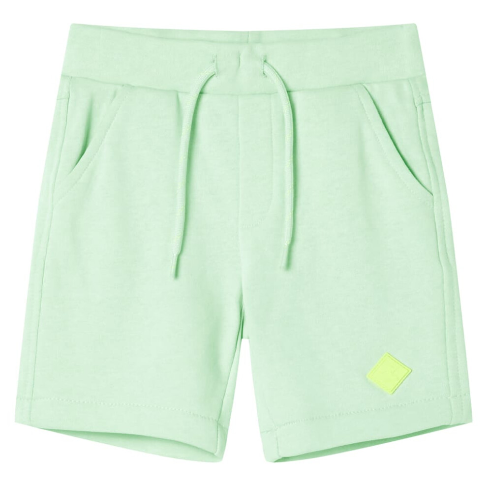 Kids' Shorts with Drawstring Pants Elasticated Waist Shorts Bright Green 104