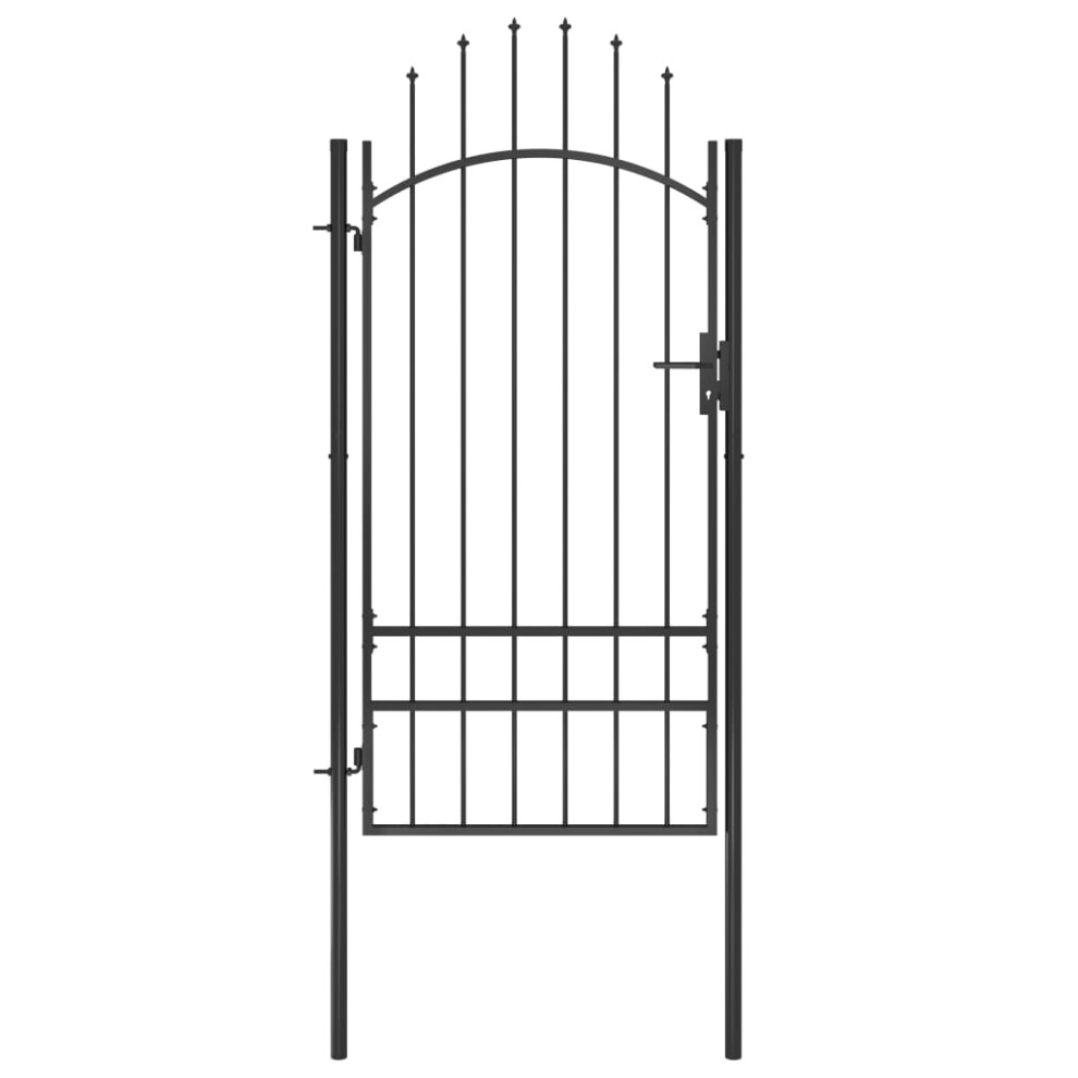 vidaXL Garden Gate Steel 1x2.5m Black Garden Barrier Patio Fencing Panel Wall