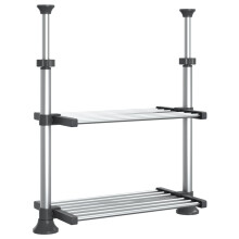 vidaXL Kitchen Shelf Adjustable Height Storage Rack Microwave Shelf Aluminium