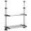 VidaXL vidaXL Kitchen Shelf Adjustable Height Storage Rack Microwave Shelf Aluminium 1