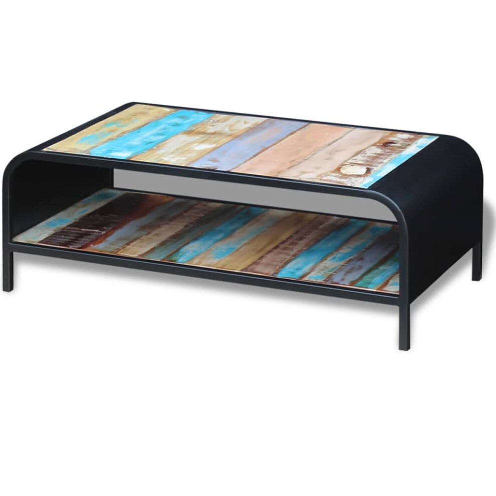 Vidaxl Coffee Couch Side Table Desk Stand With Wheels/Castors Solid Reclaimed Wood