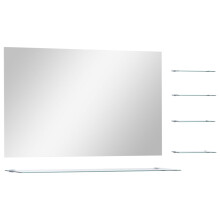 vidaXL Wall Mirror with 5 Shelves Silver 100x60cm Bathroom Makeup Vanity Decor