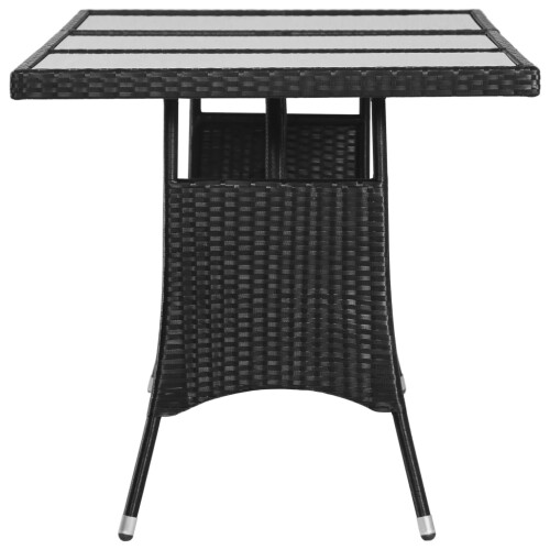 VidaXL vidaXL Garden Table Outdoor Dining Table Patio Coffee Table Black Poly Rattan 2