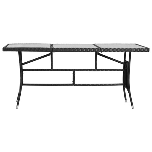 VidaXL vidaXL Garden Table Outdoor Dining Table Patio Coffee Table Black Poly Rattan 1
