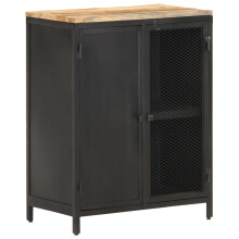 vidaXL Solid Rough Mango Wood Sideboard 60cm Wooden Storage Cupboard Cabinet