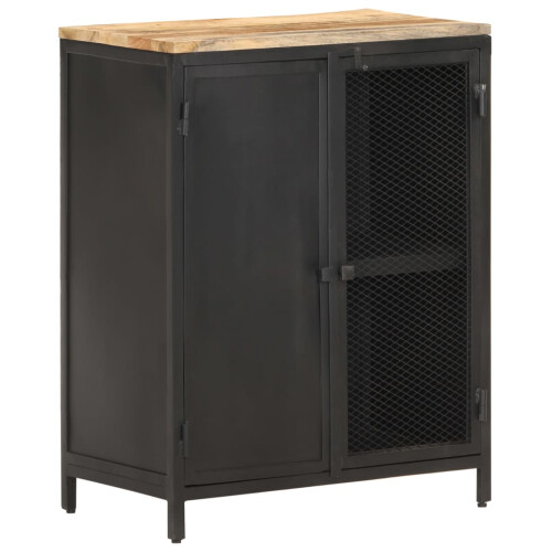 VidaXL vidaXL Solid Rough Mango Wood Sideboard 60cm Wooden Storage Cupboard Cabinet