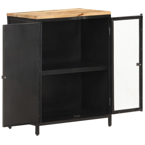 VidaXL vidaXL Solid Rough Mango Wood Sideboard 60cm Wooden Storage Cupboard Cabinet 1