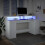 VidaXL vidaXL Desk with LED Lights Writing Table Working Table White Engineered Wood 5