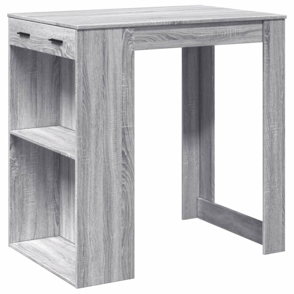 vidaXL Bar Table Kitchen Pub Table Bistro Table Grey Sonoma Engineered Wood