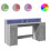 VidaXL vidaXL Desk with LED Lights Writing Working Table Grey Sonoma Engineered Wood 1