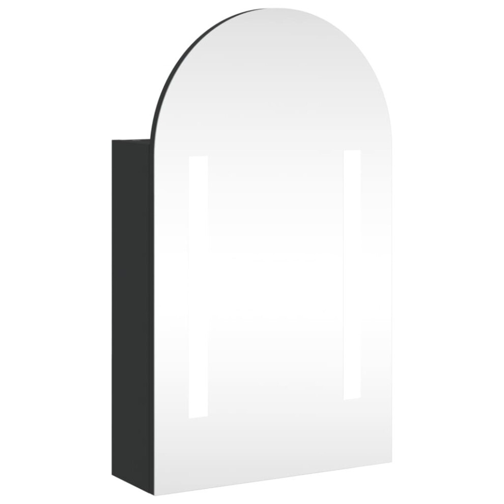 vidaXL Bathroom Mirror Cabinet LED Wall Cabinet with LED Light Arched Black