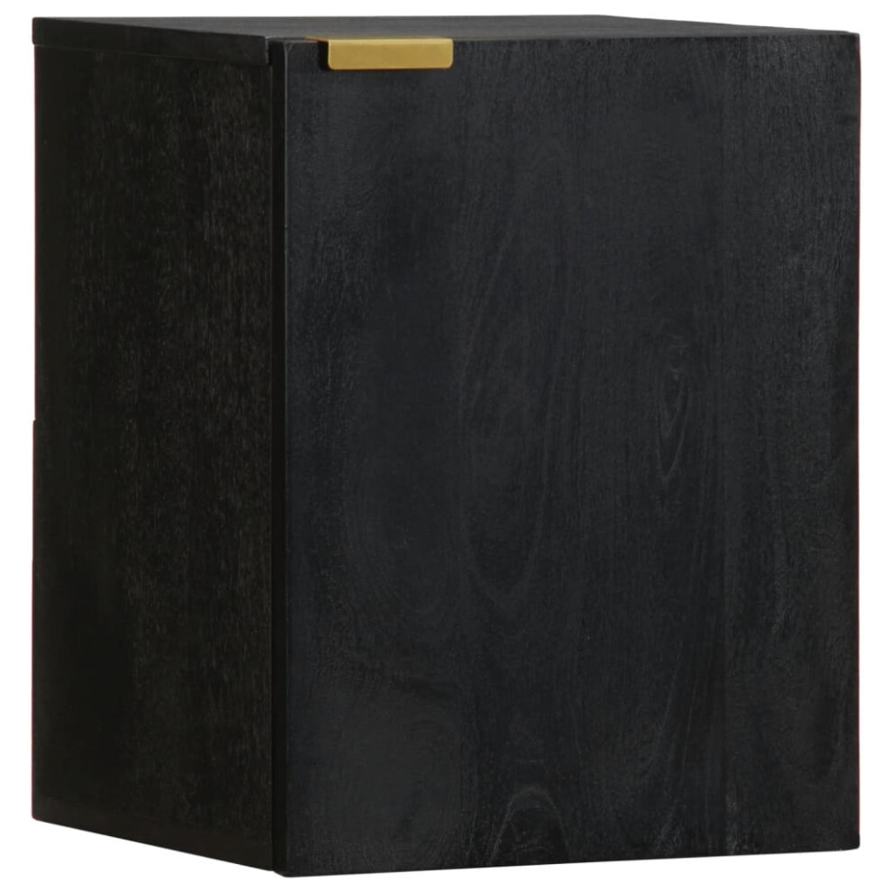 vidaXL Bathroom Hanging Cabinet Wall Mounted Cabinet Black Engineered Wood