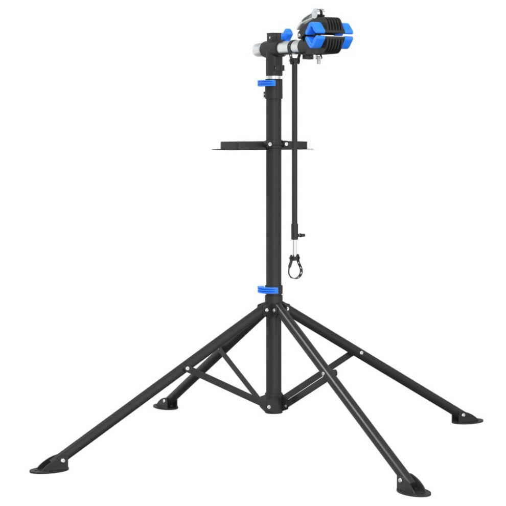 Vidaxl Bike Repair Stand Foldable Adjustable Bike Workstand Hanger Steel Blue