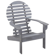 vidaXL Solid Acacia Wood Adirondack Chair Grey Outdoor Patio Armchair Seat