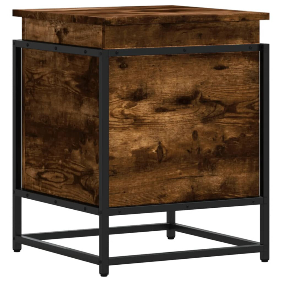 Vidaxl Storage Box With Lid Smoked Oak 40X40x51.5 Cm Engineered Wood, Brown - Image 2