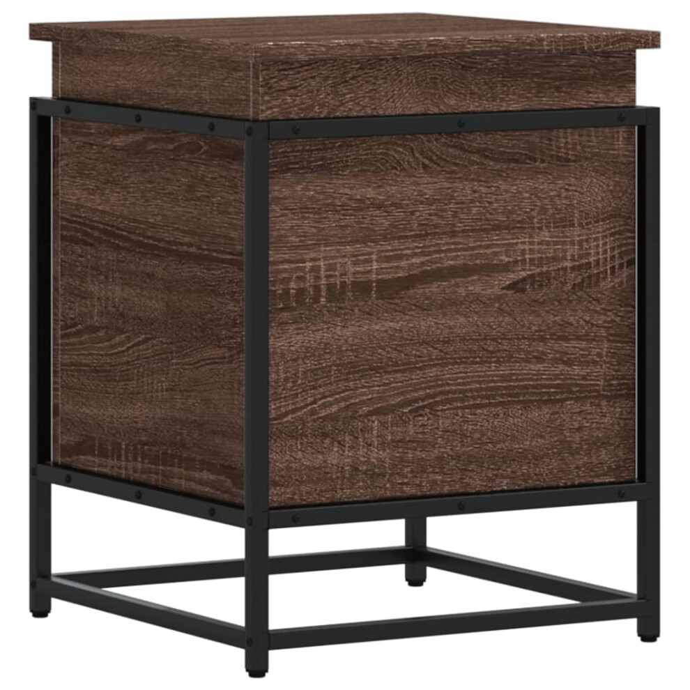Vidaxl Storage Box With Lid Toy Box Blanket Box Brown Oak Engineered Wood