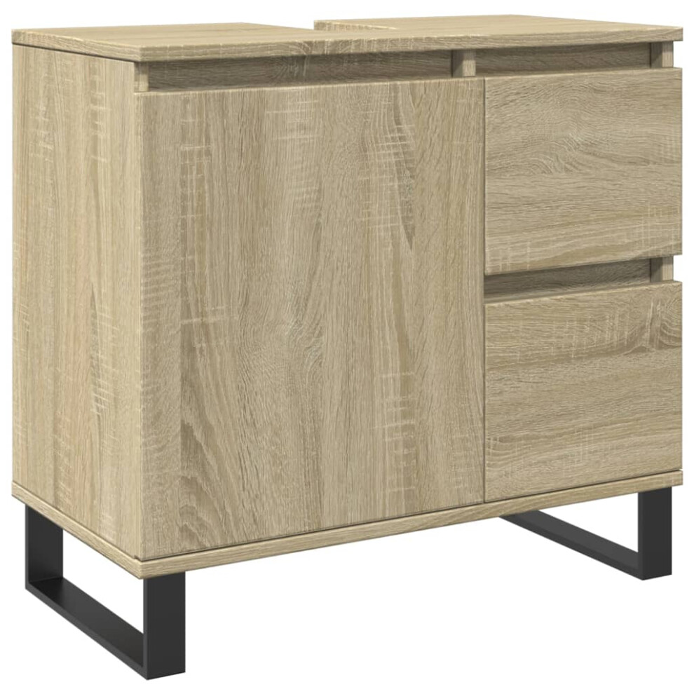 vidaXL Bathroom Cabinet Storage Cabinet Vanity Unit Sonoma Oak Engineered Wood