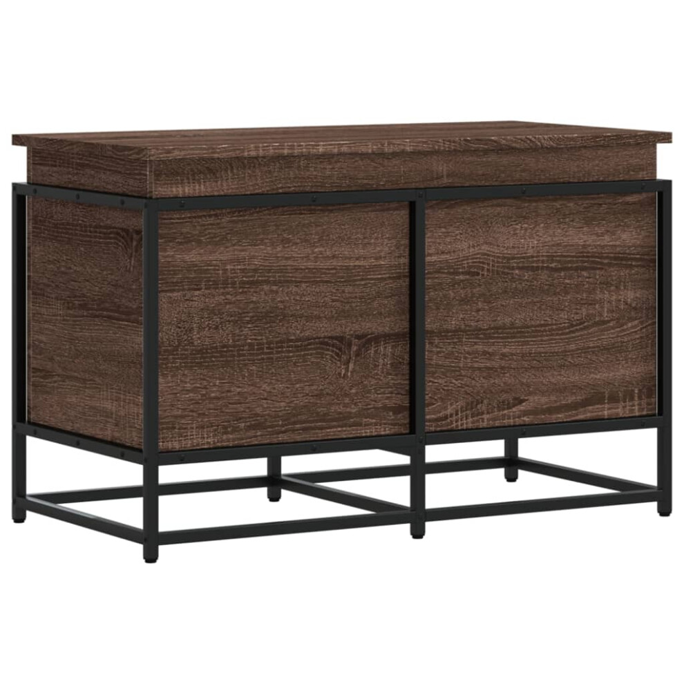 Vidaxl Storage Box With Lid Toy Box Blanket Box Brown Oak Engineered Wood