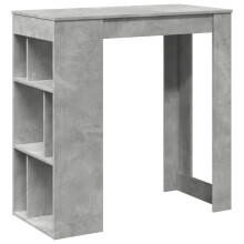vidaXL Bartisch mit Regal Betongrau 102x50x103,5 cm Holzwerkstoff