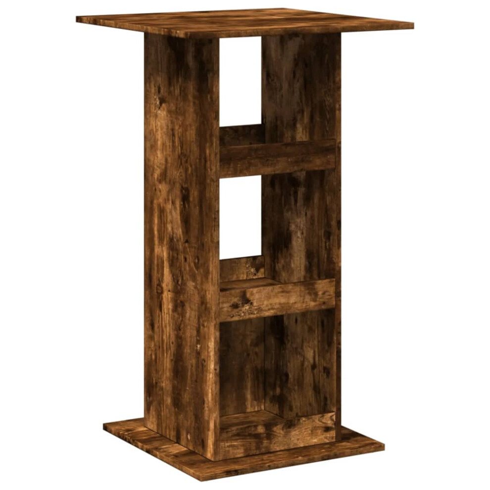 Vidaxl Bar Table With Storage Pub Bistro Table Smoked Oak Engineered Wood