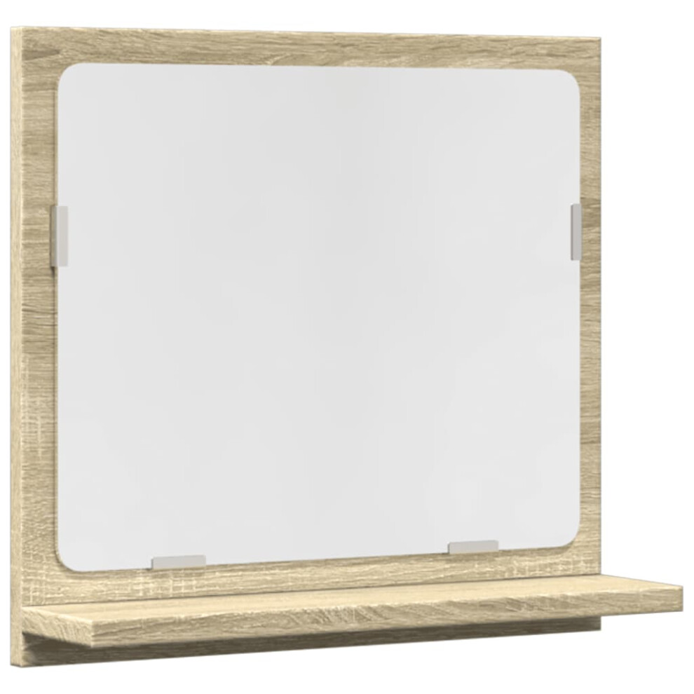 vidaXL Bathroom Mirror Cabinet Wall Mounted Cabinet Sonoma Oak Engineered Wood