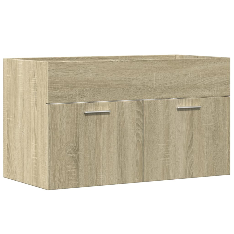 vidaXL Bathroom Sink Cabinet Storage Sink Cupboard Sonoma Oak Engineered Wood